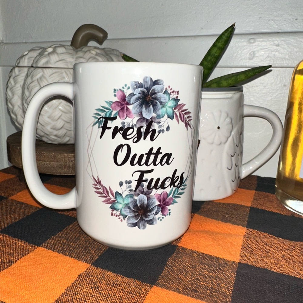 Floral White Mug
